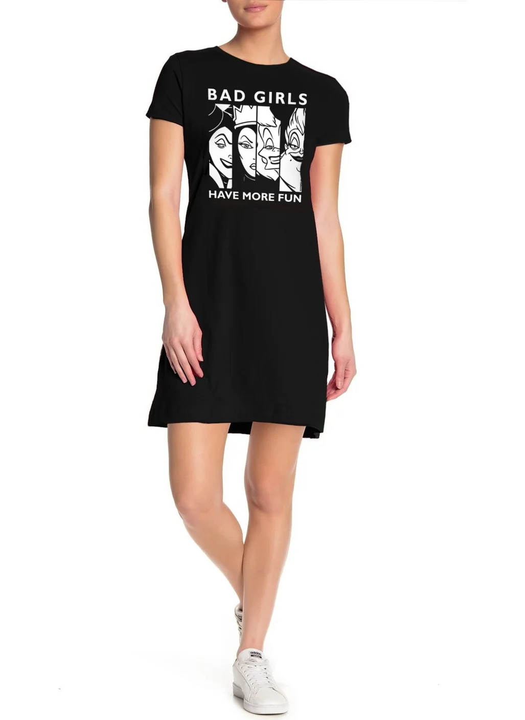 Rock&Roll Fun Women Black Short Sleeve Women's T-Shirt Dress