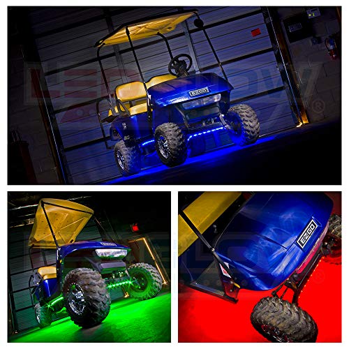 LEDGlow 4pc Standard Million Color LED Golf Cart Underglow Accent Neon Lighting Kit for EZGO Yamaha Club Car - Water Resistant Flexible Tubes - Previous Model - Image 3