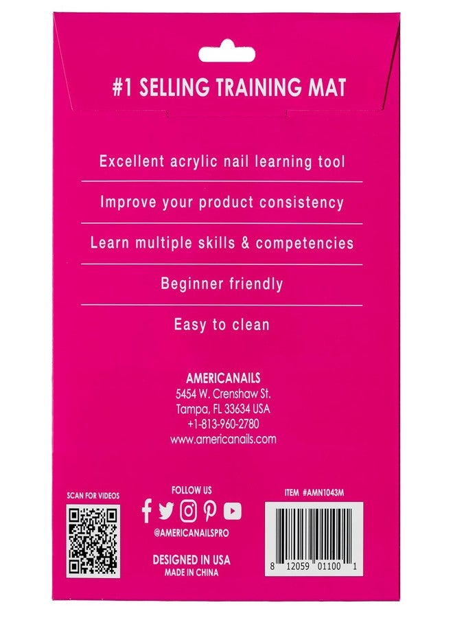 AMERICANAILS .COM Americanails Mini Acrylic Nail Training Mat - Beginners Silicone Trainer Sheet, Apply Acrylic Nails with Flexible Roll Up Pad Template, Worksheet for Acrylic Fingernails & Nail Technology - Image 4