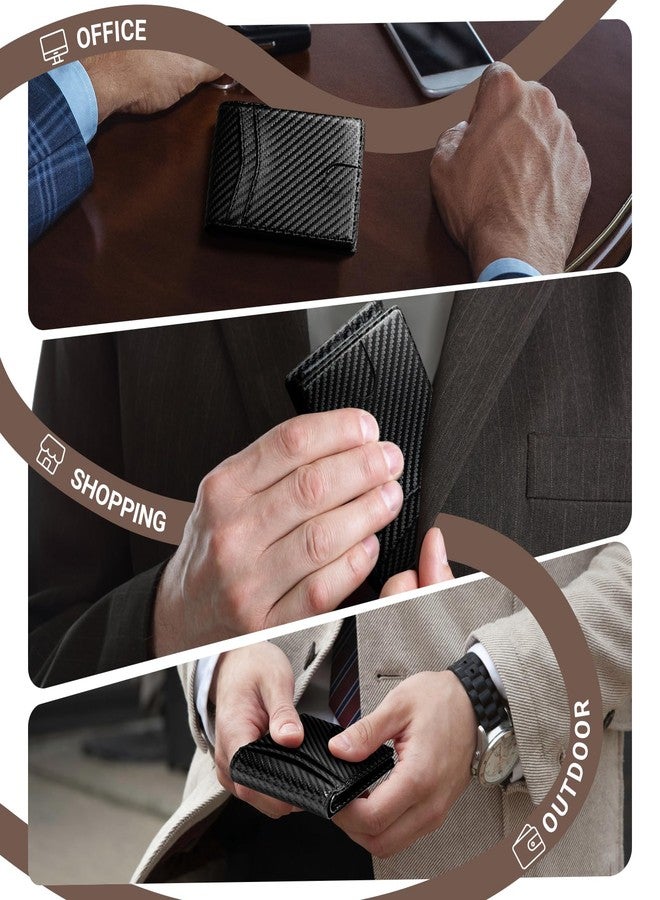 GNDR Wallet For Men RFID Blocking Bifold Carbon Fiber Leather Wallets Mens Accessories, Grey Carbon Fiber-09 - Image 5
