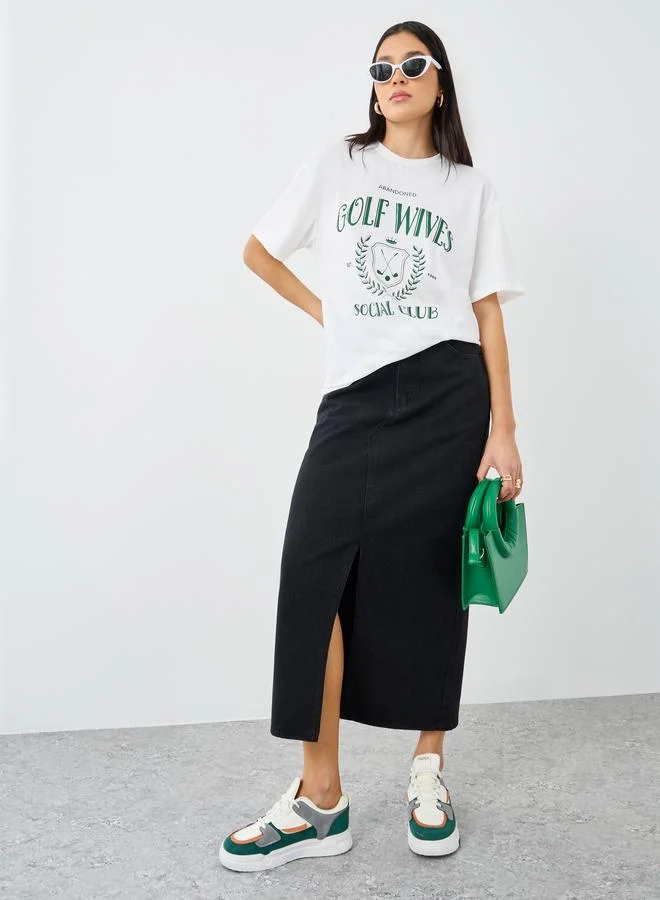 Styli Styli Graphic Print Short Sleeve Oversized T-Shirt