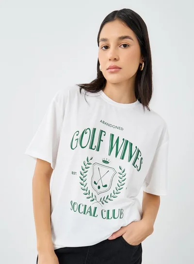 Styli Graphic Print Short Sleeve Oversized T-Shirt