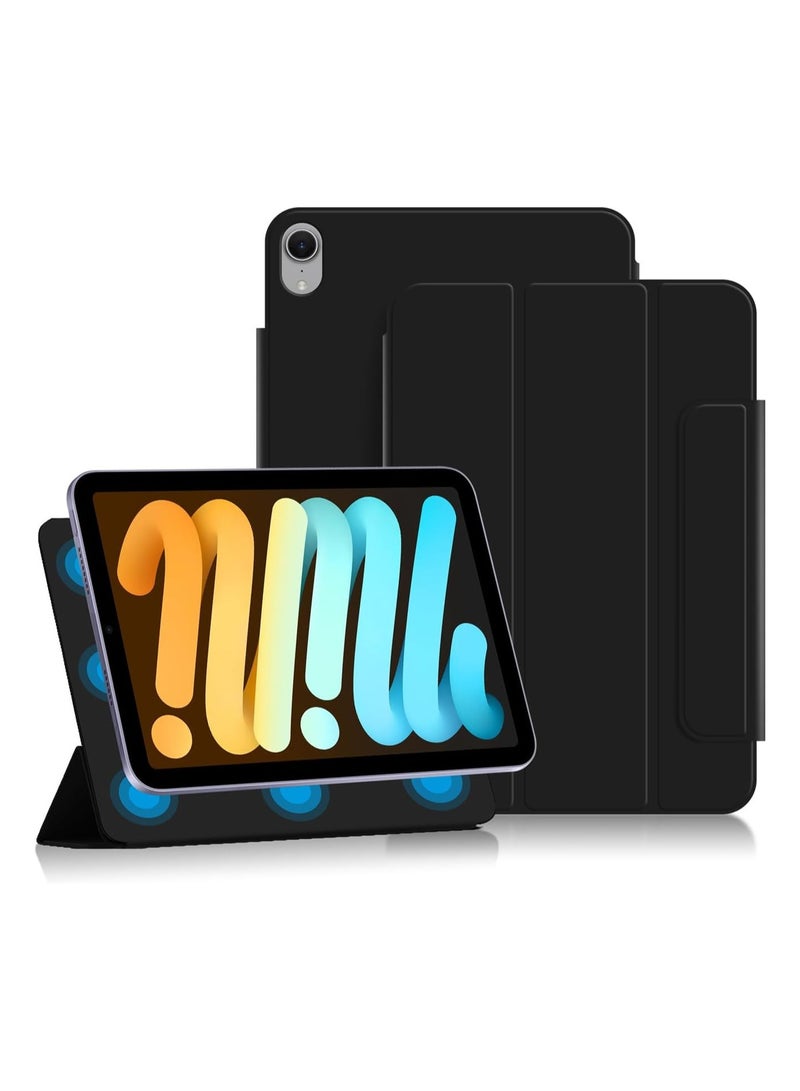 Magnetic Case Compatible with IPad Mini 7th Generation 2024 Released Magnetic Double-Sided Multi Functional Folding Protective Cover with Pen Slot Intelligent Sleep/Wake-up - Image 1