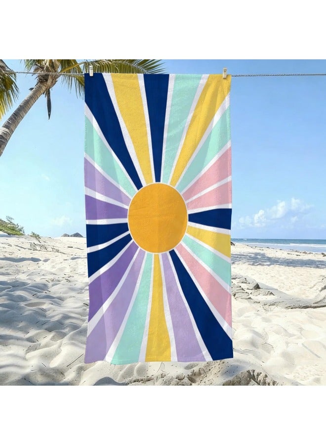 Double-sided Terry Printed Beach Towel Microfiber Adult Swimming Bath Towel Quick-drying Double-sided Fleece