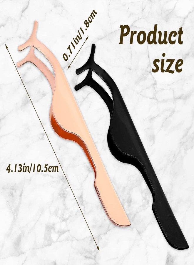 ولهيف مجموعة WLLHYF مكونة من قطعتين: أداة وضع الرموش الصناعية، ملقط رموش منحني، ملقط إزالة من الفولاذ المقاوم للصدأ، أداة احترافية لتجعيد وصلات الرموش، سهلة الاستخدام لوضع وإزالة مجموعات الرموش - Image 2