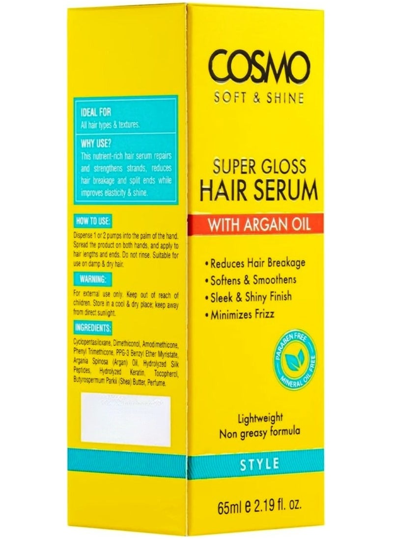 COSMO - Super Gloss Hair Serum With Argan Oil 65ml - Image 1