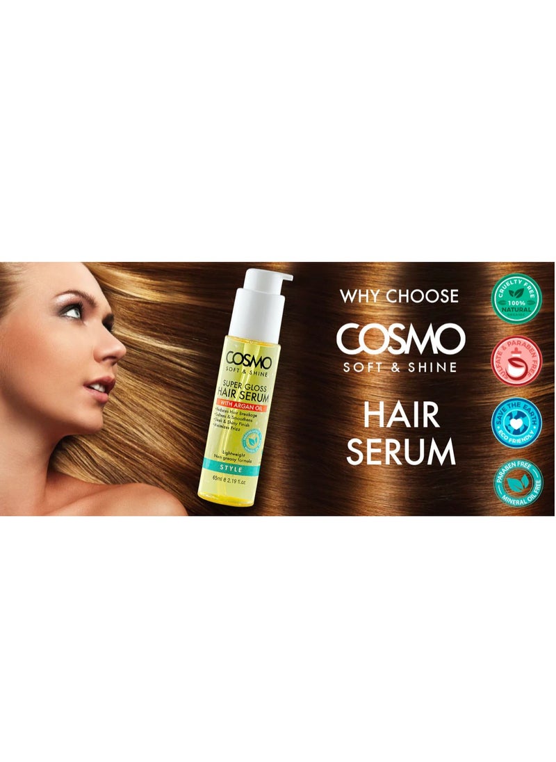 COSMO - Super Gloss Hair Serum With Argan Oil 65ml - Image 1
