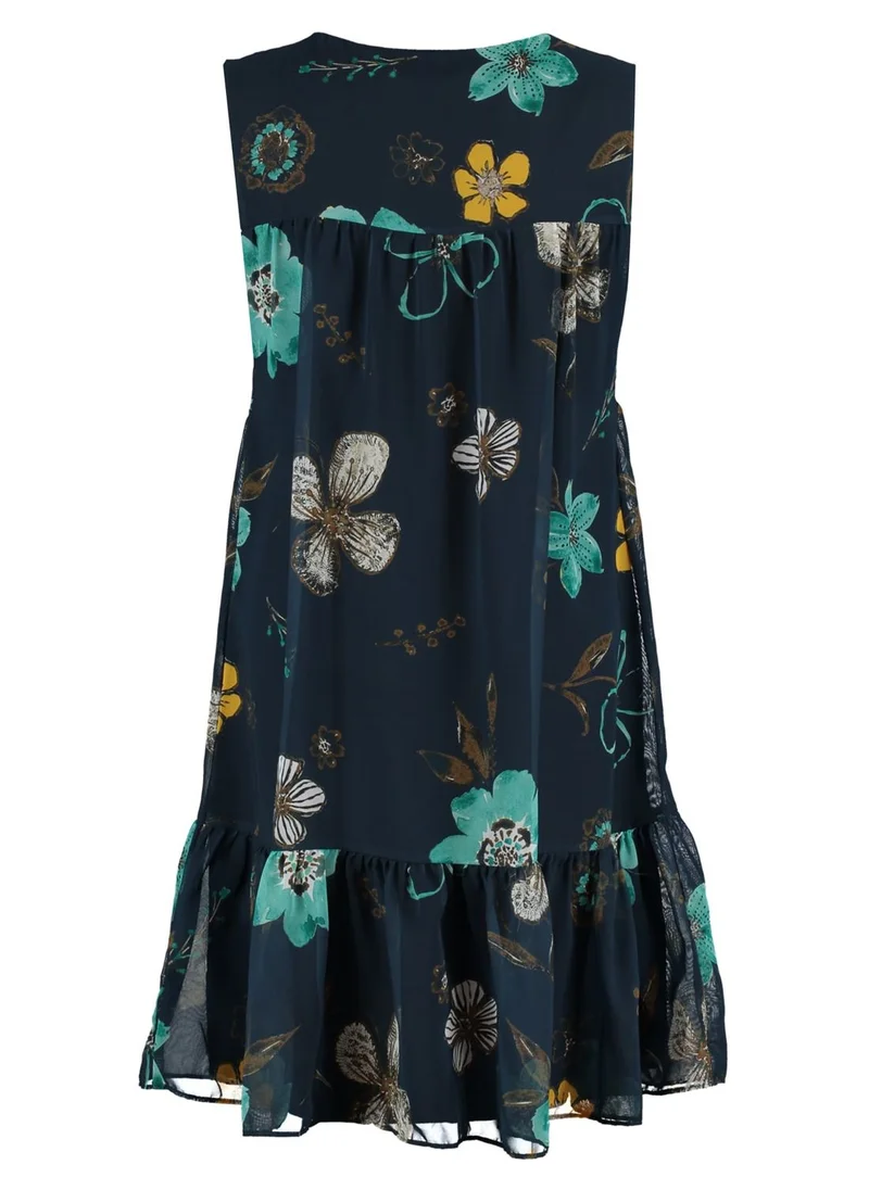trendyol Floral Print Pleat Detail Dress