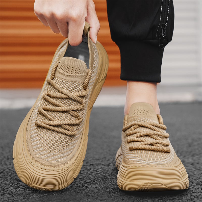 Pure Black Men'S Shoes Spring Mesh Breathable Kitchen Chef Work Safety Shoes Men'S Thick-Soled Sports Dad Shoes - Image 3