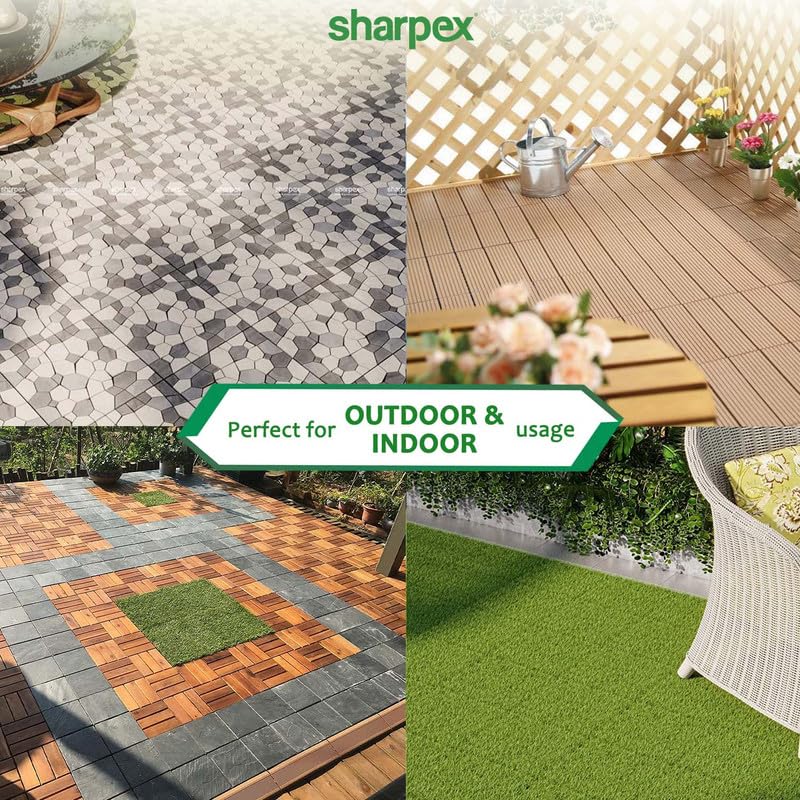 Sharpex Deck Tiles with Interlocking | 1 Piece Teck Wood Floor Decking Water Resistant Tile for Balcony, Terrace, Garden, | Quick Flooring Solution for Indoor/Outdoor (Brown) - Image 5
