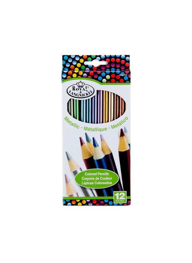 Royal & Langnickel - Royal Brush Rtn-157 Metallic Colored Pencils-12/Pkg - Image 1
