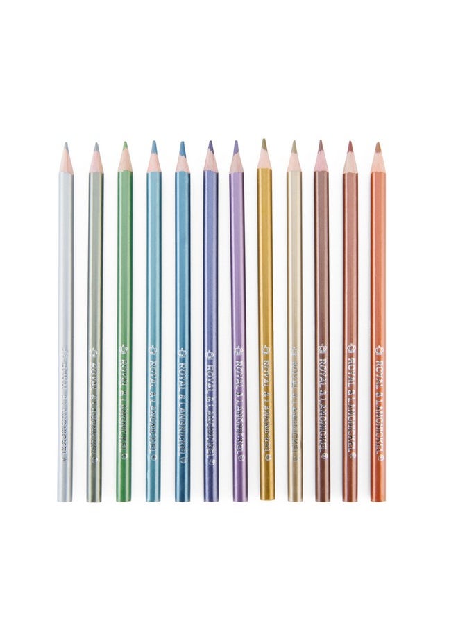 Royal & Langnickel - Royal Brush Rtn-157 Metallic Colored Pencils-12/Pkg - Image 1