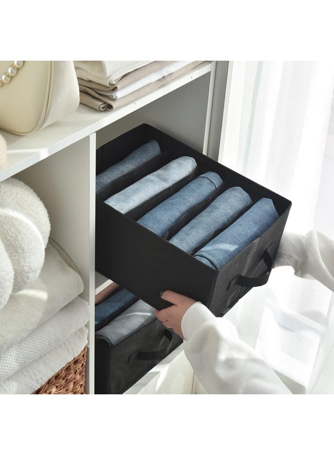 RENVA 2PCS Wardrobe Clothes Organizers | Foldable Non-Woven Closet Drawer Organizer for Shirts, Jeans, T-Shirts, Sarees, Pants, Sweaters | Storage Box for Almirah - 15.5 X 10.3 7.5 Inches (Black, 2) - Image 5