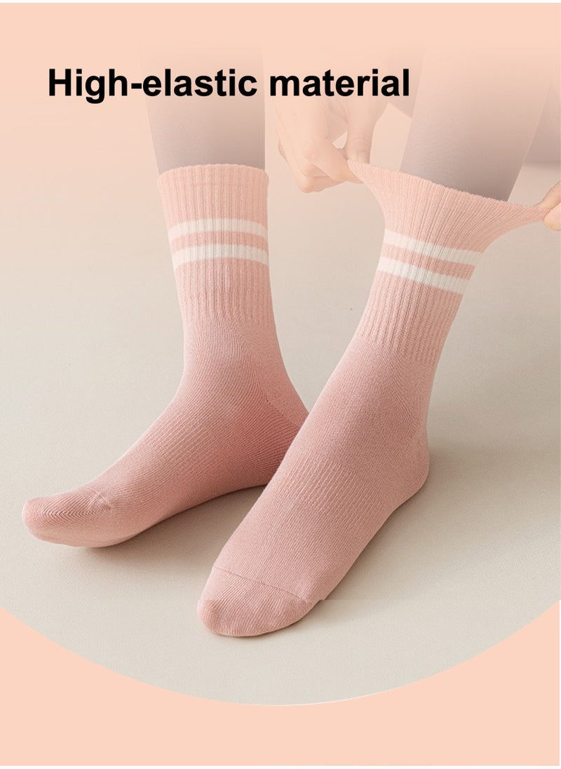 YooA 3-Pair Non-slip Yoga Socks, Cotton Pilates Socks with 3D Silicone Particles, Breathable&Moisture-wicking&Machine-washable, Ideal for Yoga/Pilates/Ballet/Dance/Workout (Pink+Black+Grey)  - Image 5