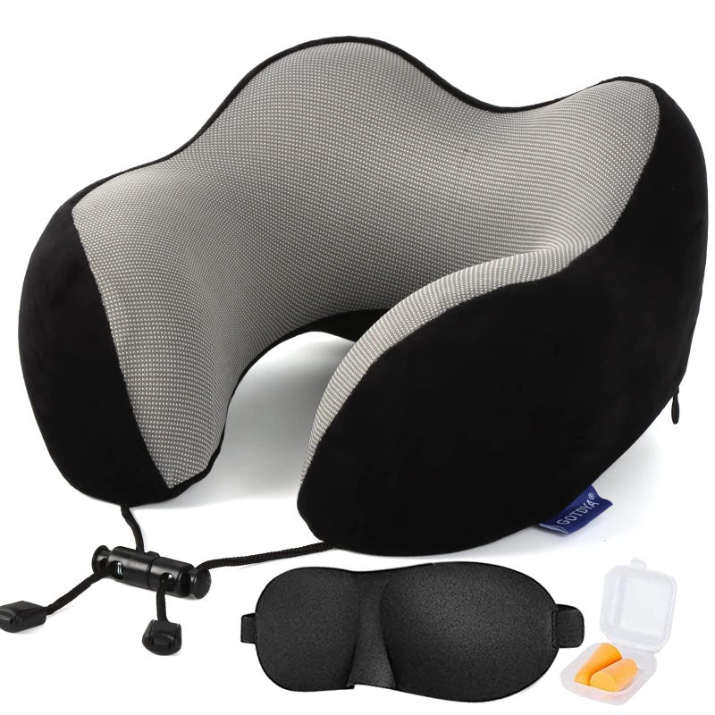 GOTDYA Travel PillowTravel Neck Pillows for Sleeping100 Pure Memory Foam Soft Comfort Support Pillow for AirplaneCarOfficeHome Rest UsePink