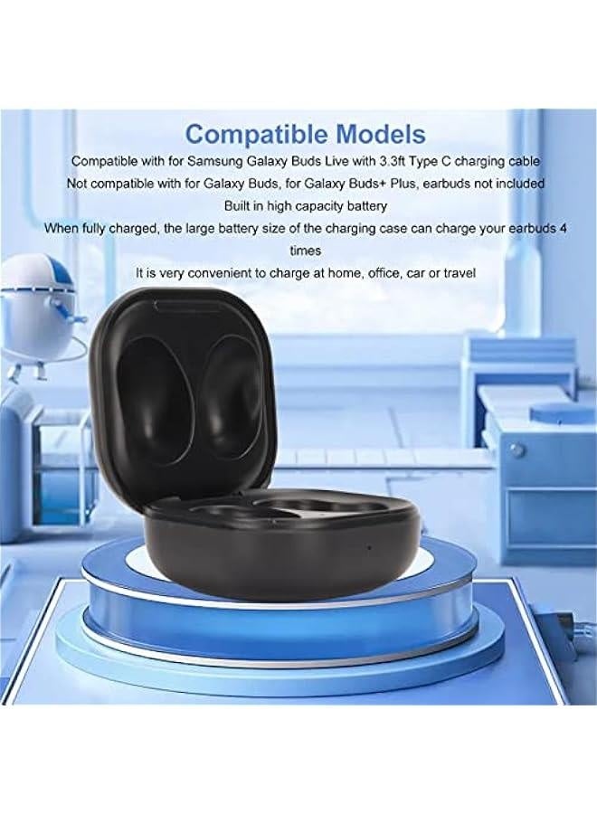 Charging Case Replacement for Samsung Galaxy Buds Live, USB Charger Dock Station for Samsung Galaxy Buds Live R180 Bluetooth 5.0 Earbuds, Wired Charging Only - Image 2