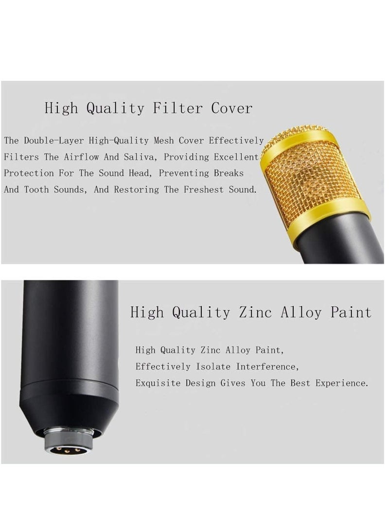 ELTRAZONE Professional BM800 Condenser Microphone Kit for PC Microphone Studio For Computer Karaoke Sound Card Recording Microphone, Auxiliary - Image 3