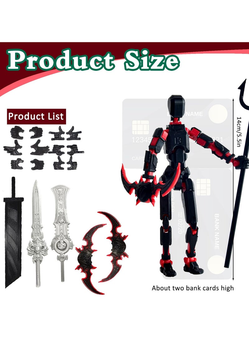 KOWVOWZ T13 Action Figure, 3D Printed Multi-Jointed Movable, T13 Lucky Dummy Action Figure Desktop Decorations for Game Lovers - Image 2