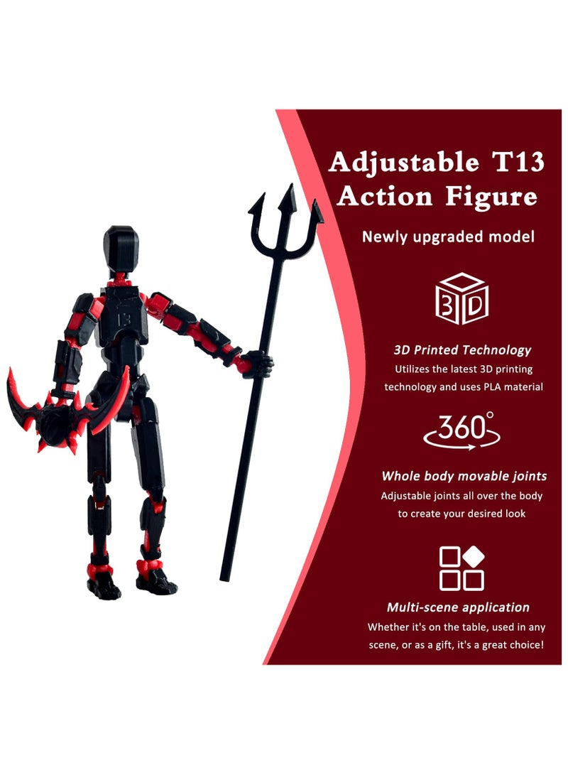 KOWVOWZ T13 Action Figure, 3D Printed Multi-Jointed Movable, T13 Lucky Dummy Action Figure Desktop Decorations for Game Lovers - Image 3
