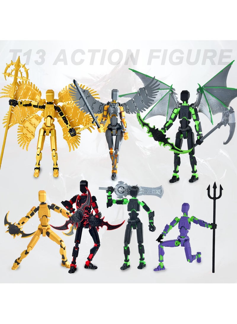 KOWVOWZ T13 Action Figure, 3D Printed Multi-Jointed Movable, T13 Lucky Dummy Action Figure Desktop Decorations for Game Lovers - Image 5