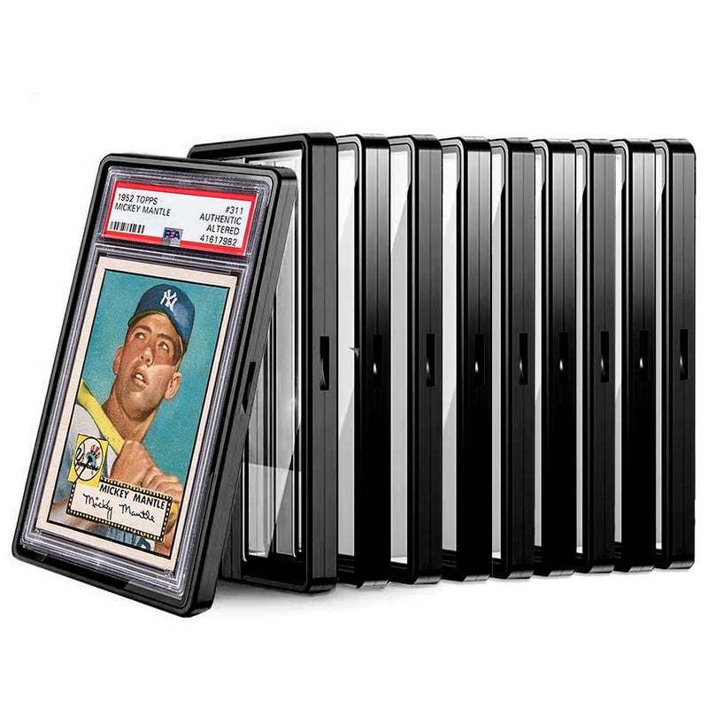 SellCCG 10Pack SellCCG PSA Slab Shell Case Graded Card Guard PSA TAG CGC Metal Magnetic UV Protection Glass Display Bumper Box Protector Black - Image 2