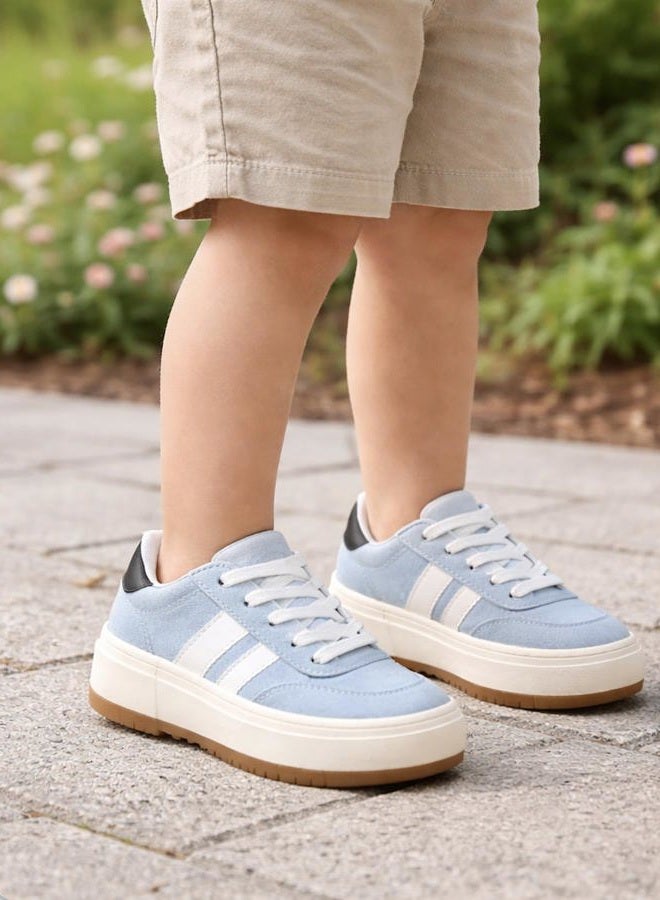 Project Cloud Platform Girls Sneakers - Lightweight Memory Foam Insole Lace-up Kids Shoes with Trendy Styles - Non-Slip Fashion Platform Boys and Girls Shoes (Little Nita), Sky Blue, 5 Big Kid - Image 2