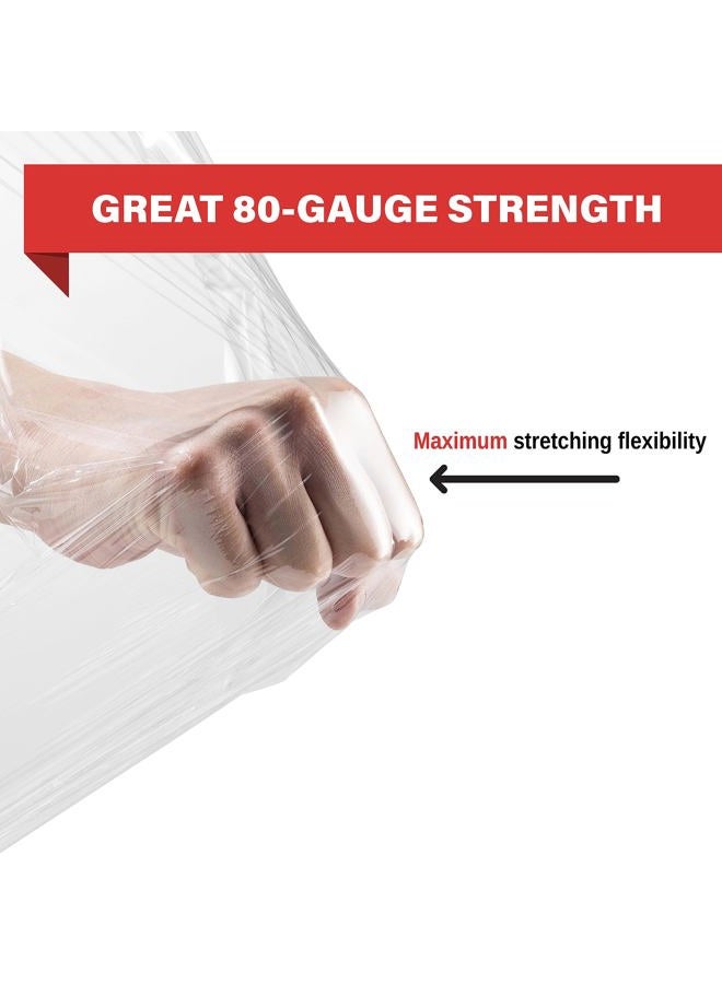 Simply Cool Stretch Wrap Industrial Strength 18" x 1100 Sq Ft | 80 Gauge Thick (20 Micron) Clear Cling Plastic Pallet Supplies | Durable Self - Adhering Packing ● Moving ● Packaging ● Heavy Duty Shrink Film Roll - Image 2