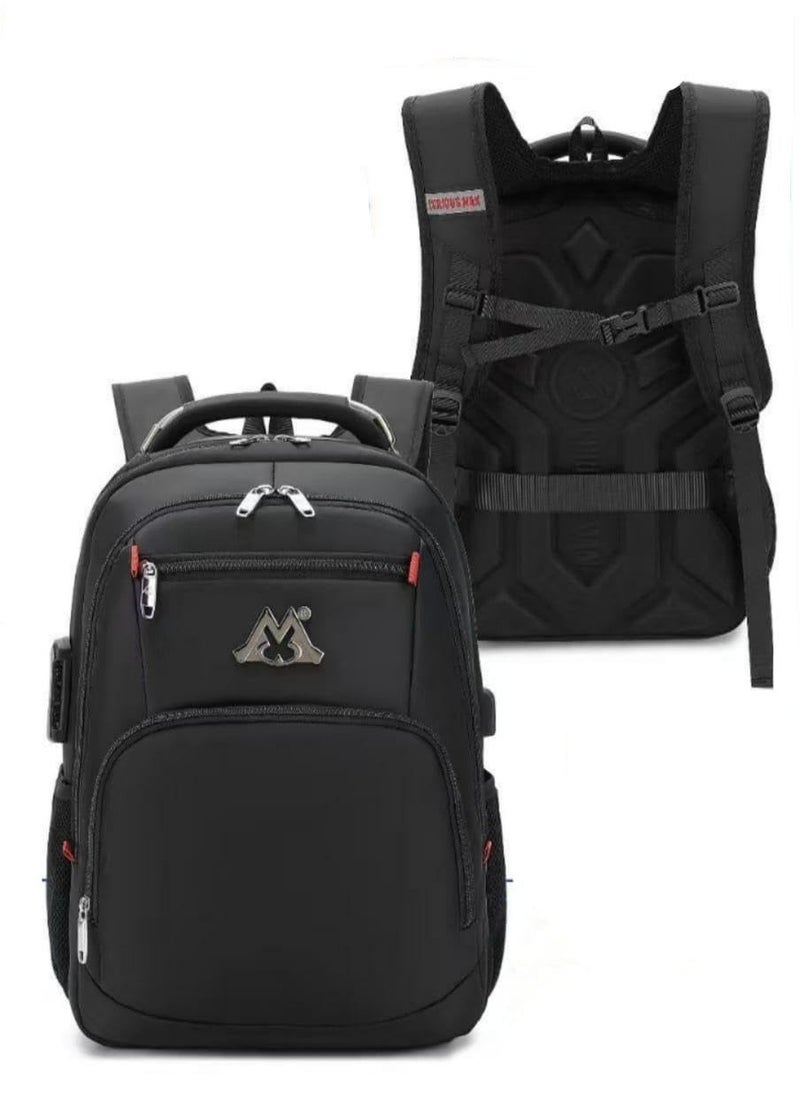 QSHOP Laptop Backpack with Safety Guard to Protect Your Belongings, Multiple Zippers for Storage, Padded Hand Grip, Padded Shoulder to Reduce Pressure, USB Output for On-the-Go Charging  - Image 1