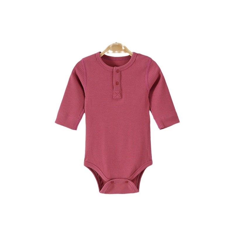 Lai Te Xiong Baby Long-Sleeve Bodysuit Cotton Romper for Newborns, Triangle Snap Closure, Unisex, Spring Fall, 0-12 Months - Image 5