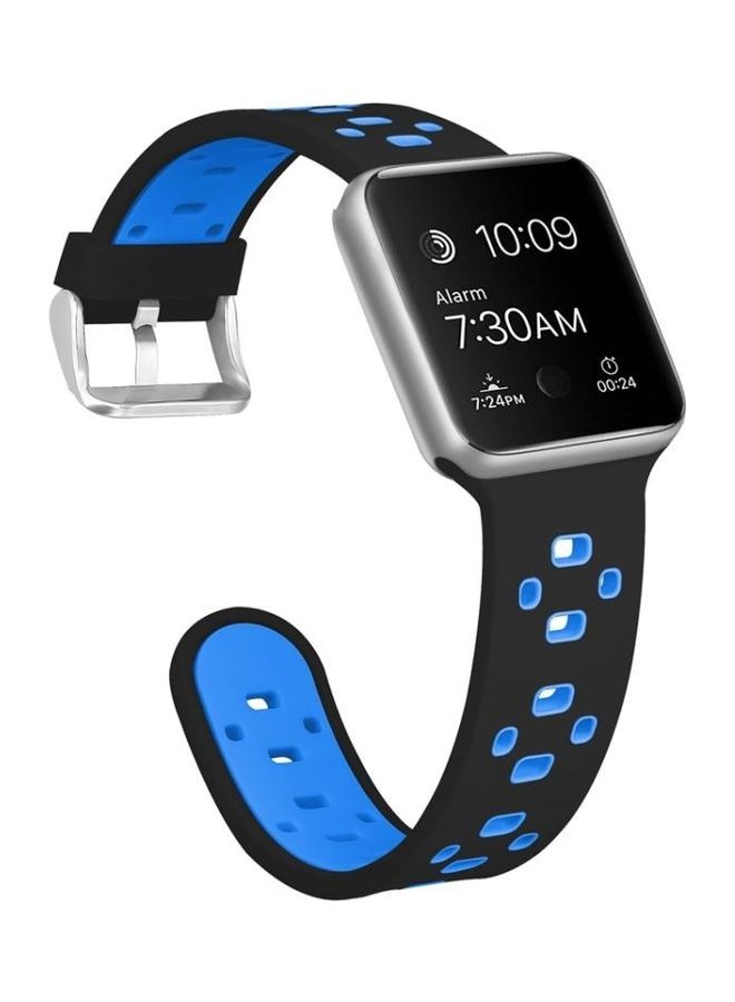 NIBEMINENT Ethnic Replacement Watchband for Apple Watch Series 1/2/3/4/5/6/7/SE 38/40/41mm Black/Blue - Image 3