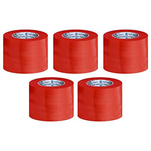 VCR RED Strong Acrylic Transparent Adhesive - Double Sided Heat Resistant - (Polyester Tape) - 45 Meters in Length - 72mm Width - 5 Roll Per Pack - Image 1