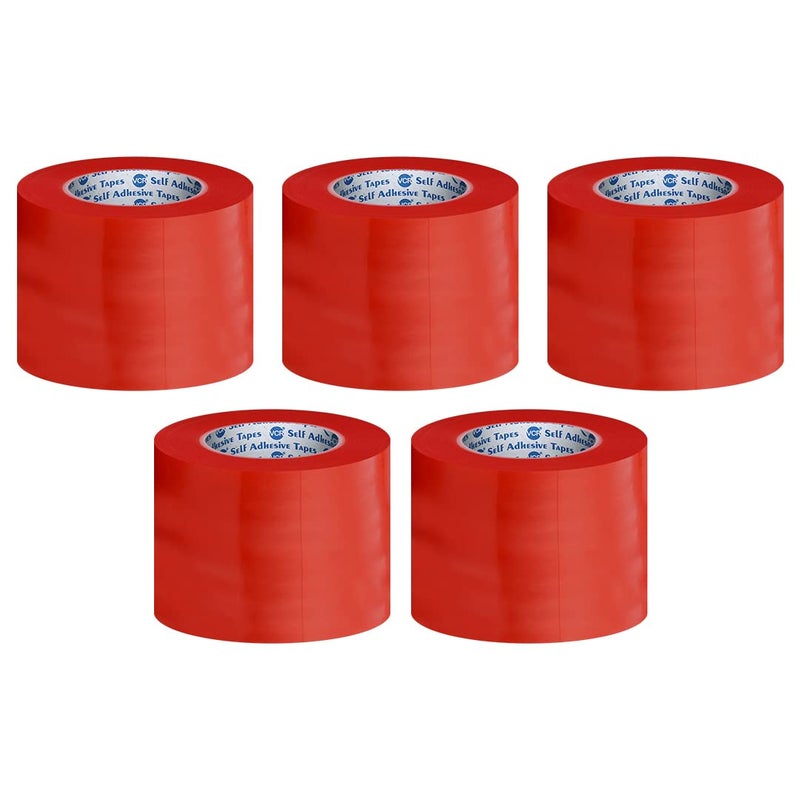 VCR RED Strong Acrylic Transparent Adhesive - Double Sided Heat Resistant - (Polyester Tape) - 45 Meters in Length - 72mm Width - 5 Roll Per Pack - Image 5