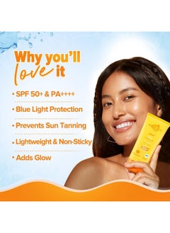 Aqualogica Glow+ Dewy Lightweight & Hydrating All Skin Type Sunscreen With Spf 50+ & Pa++++ For Uva/B & Blue Light Protection & No White Cast - 80G Pack Of 2  - Image 2