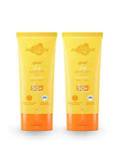 Aqualogica Glow+ Dewy Lightweight & Hydrating All Skin Type Sunscreen With Spf 50+ & Pa++++ For Uva/B & Blue Light Protection & No White Cast - 80G Pack Of 2  - Image 1