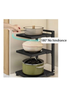 TYCOM Tycom Pots and Pans Organizer for Cabinet,Kitchen Organizer and Storage Rack,Space Saving Stand with Adjustable Dividers,7 Layer Double Sided With Panel Black.  - Image 4