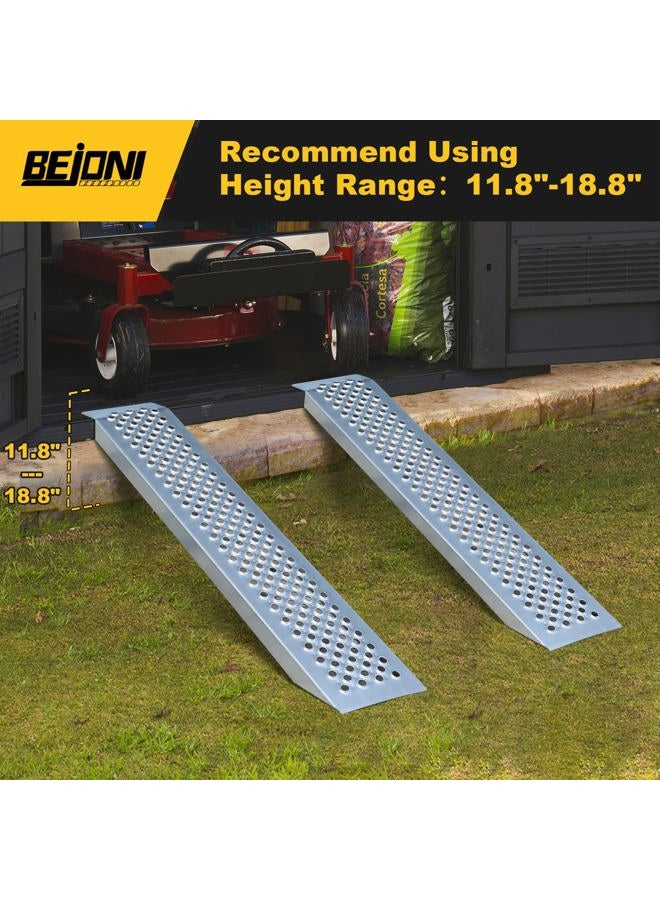 BEJONI 47" Steel Loading Ramp, 1300 lbs/PR Capacity, Anti-Slip Ramps for Lawn Mower, Motorcycle, Shed Loading Ramp for Snow Blower, ATV, Quad, 2PC - Image 5