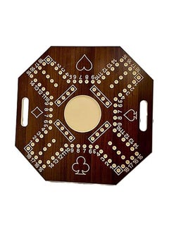 AL BADER Numbered Jackaroo Wooden Board Game For 4 Players With 1 Deck Of Cards And 16 Marbles Fun And Exciting Family Board Game, Big Size (Brown).  - Image 2