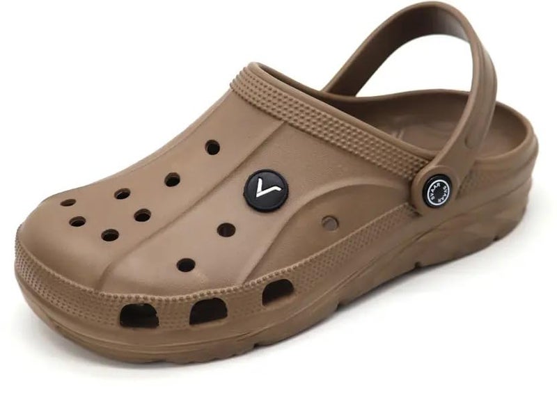 SVAAR Men's Lightweight Classic Clogs || Sandals with Adjustable Back Strap for Men Brown - Image 2