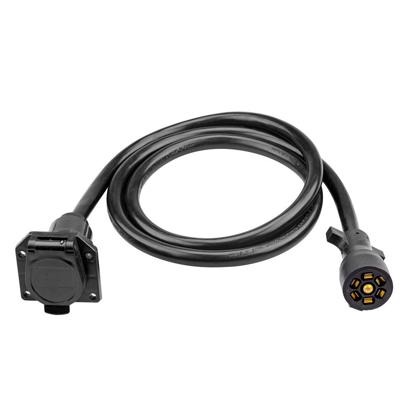 RVGUARD 7 Way 6 Feet Trailer Extension Cord, 7 Way Trailer Plug Inline Cord Wire Harness Cable Double Prongs Connector 6 Feet for Truck Camper Blade Molded RV Cable Wire, Weatherproof Anti-Corrosive - Image 4