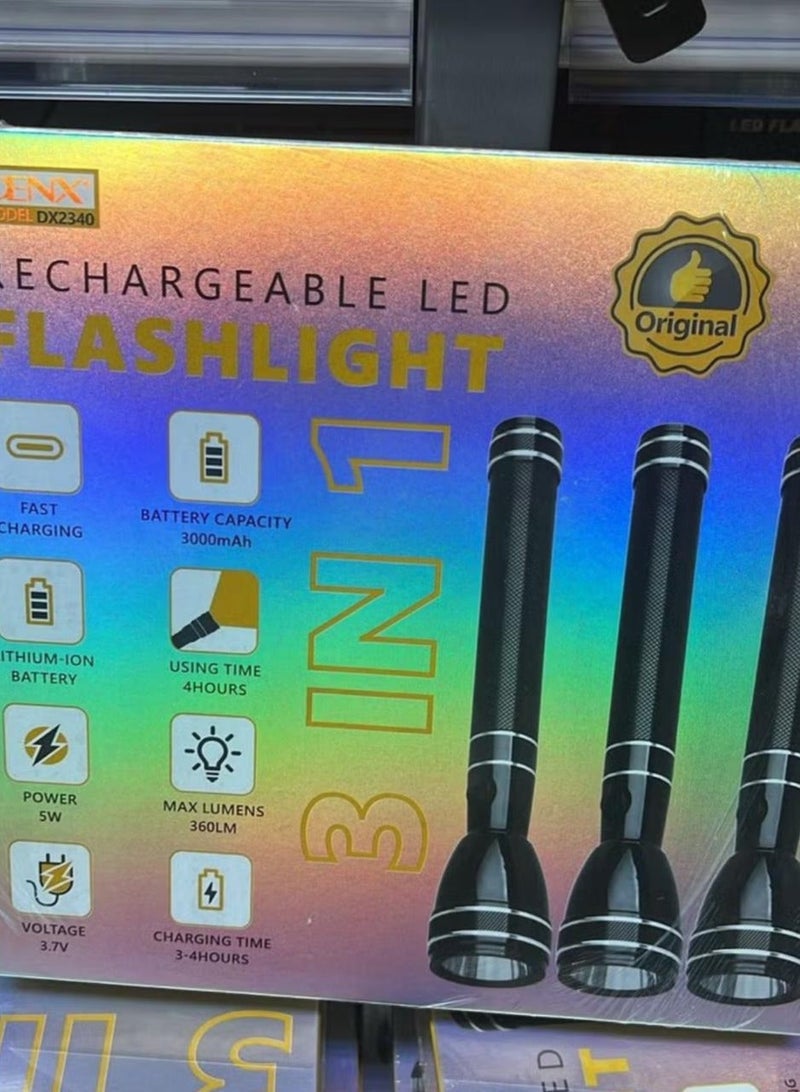 دينكس مصباح يدوي LED قابل لإعادة الشحن