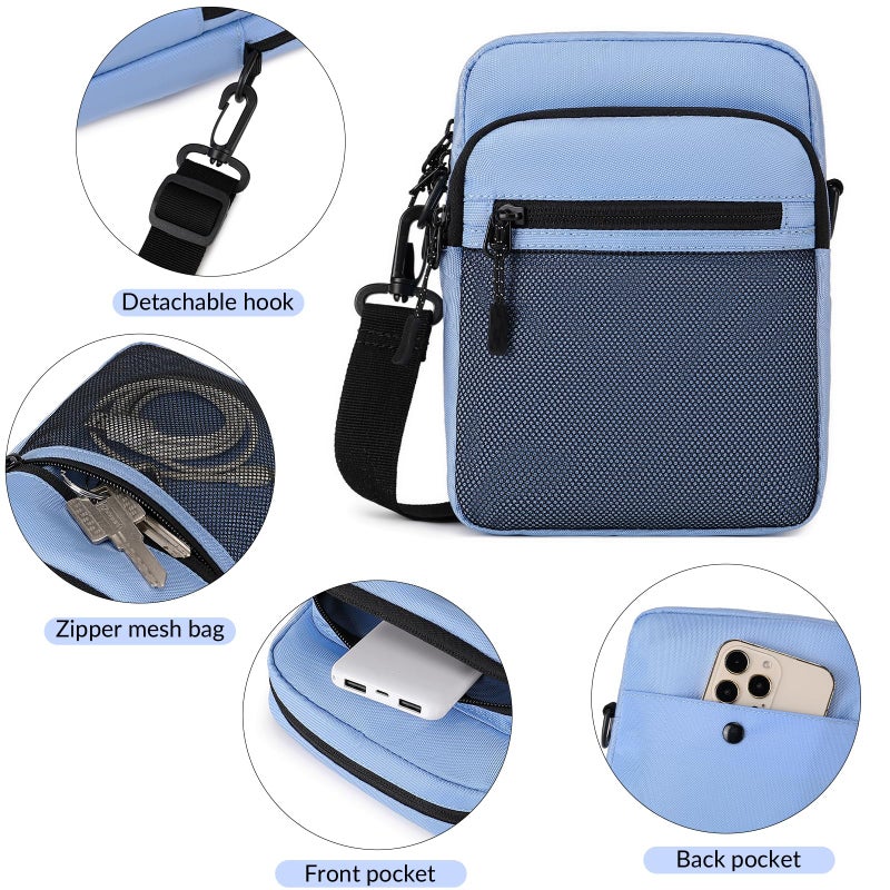 Lohol Small Messenger Bag for Men Women, Water Resistant Crossbody Bag Chest Bag for Travel Sports (Brown) - Image 5