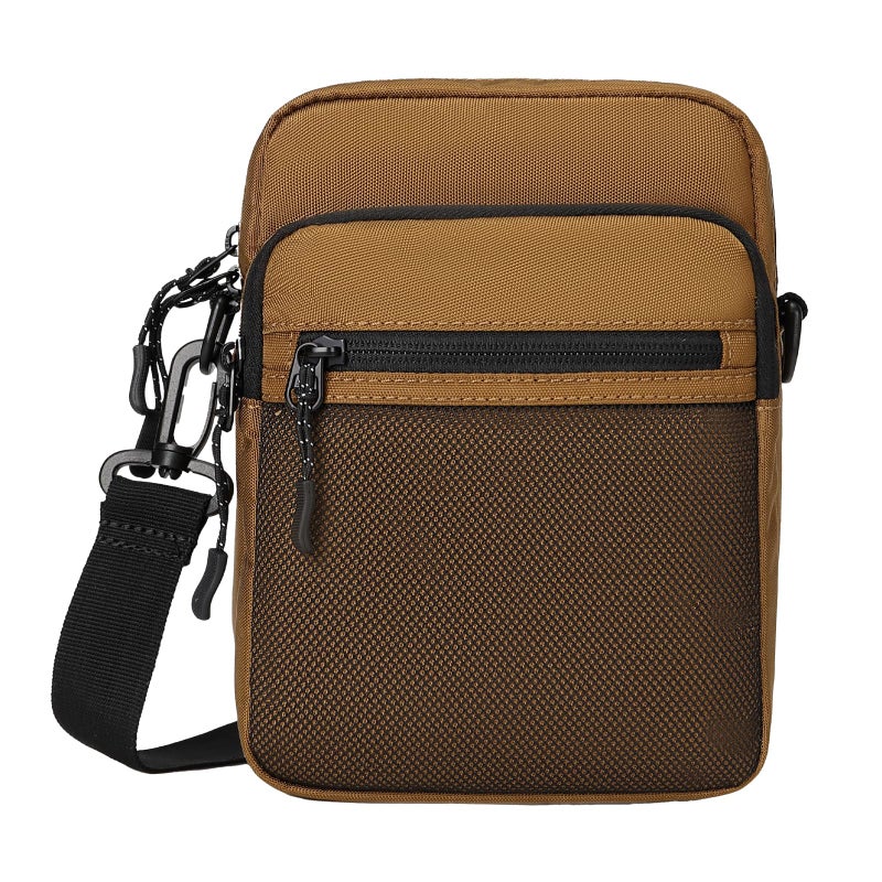 Lohol Small Messenger Bag for Men Women, Water Resistant Crossbody Bag Chest Bag for Travel Sports (Brown) - Image 1