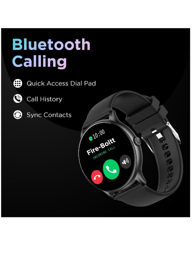 Zoom Plus Bluetooth Calling Round Dial Full Touch Multi-Function Smartwatch For Men & Women Black - Image 2