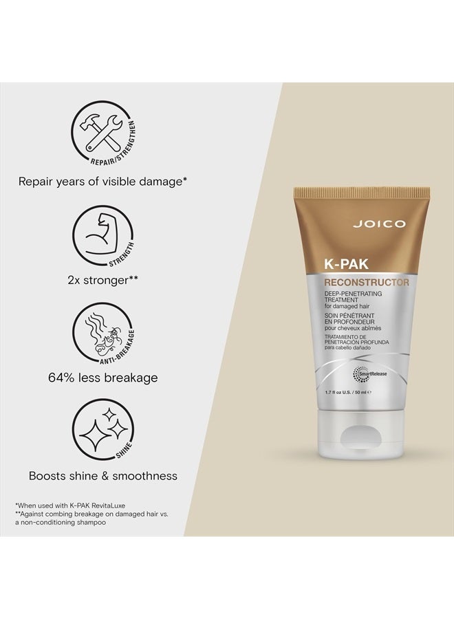 JOICO علاج K-PAK لإعادة البناء العميق | للشعر التالف | إصلاح وتقوية الخصل | إعادة بناء وتقوية الشعر التالف | تحسين المرونة | مع الكيراتين والأرجينين | 1.7 أونصة سائلة - Image 2