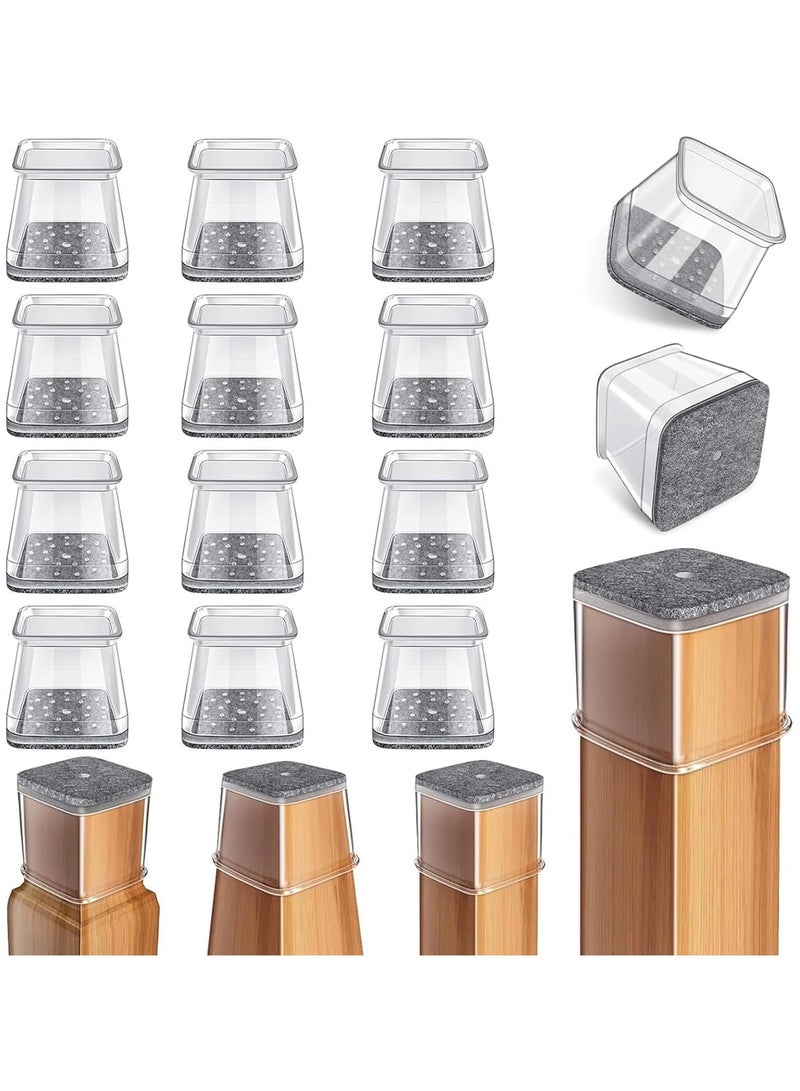 يلا بيك 12  قطعة من واقيات ارجل الاثاث وسادات سيليكون شفافة غير قابلة للانزلاق، قابلة لاعادة الاستخدام، للكراسي وارجل الكراسي والارضيات الصلبة - Image 1