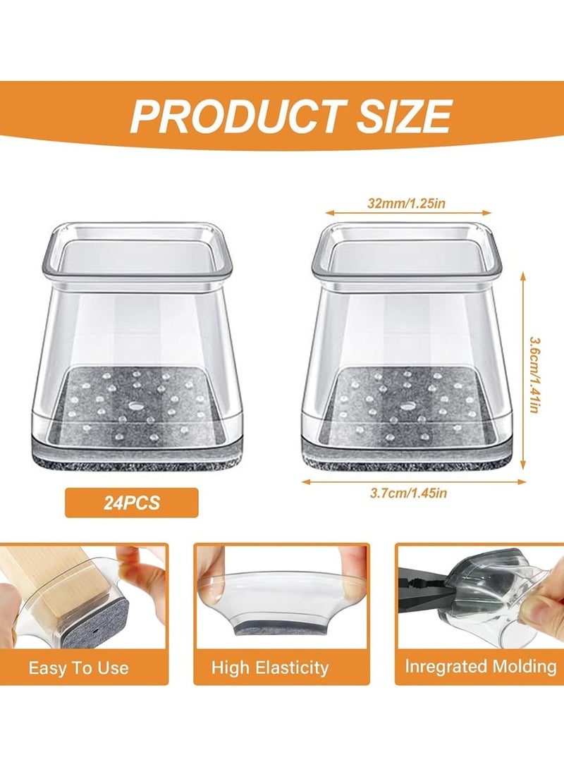 يلا بيك 12  قطعة من واقيات ارجل الاثاث وسادات سيليكون شفافة غير قابلة للانزلاق، قابلة لاعادة الاستخدام، للكراسي وارجل الكراسي والارضيات الصلبة - Image 2