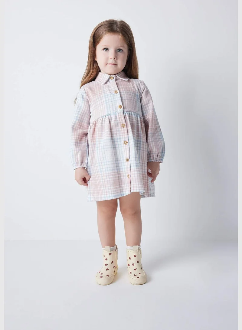 DeFacto BabyGirl Big Neck Long Sleeve Woven Dress