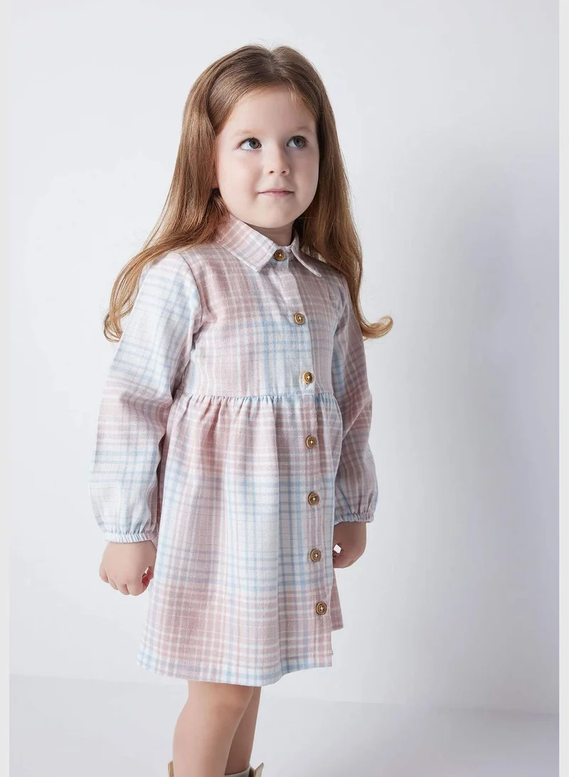 DeFacto BabyGirl Big Neck Long Sleeve Woven Dress