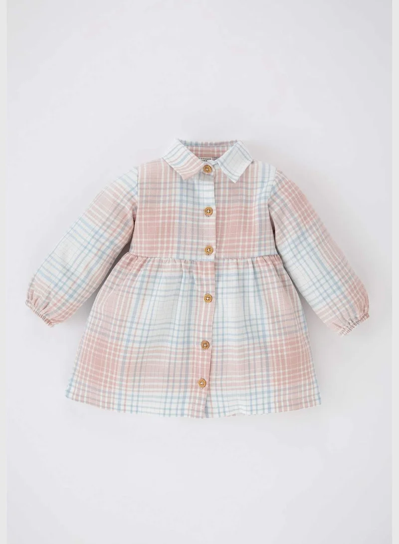 DeFacto BabyGirl Big Neck Long Sleeve Woven Dress