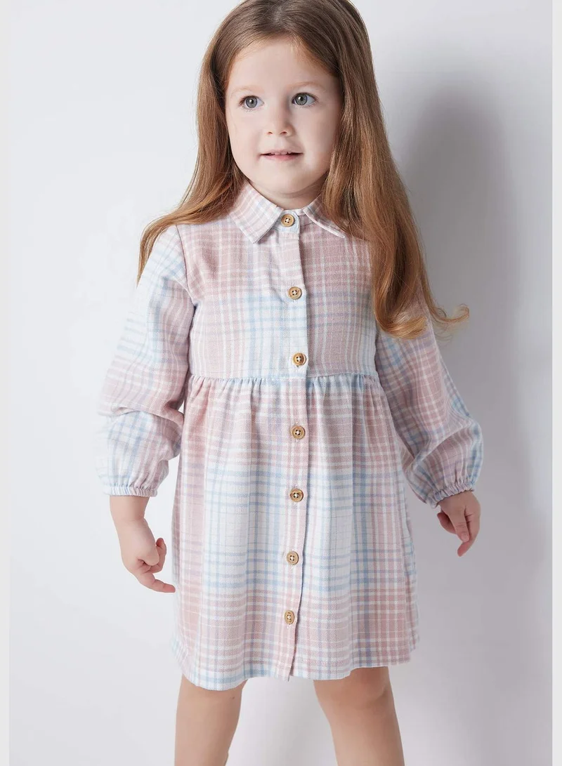 DeFacto BabyGirl Big Neck Long Sleeve Woven Dress